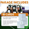 18 Durable PVC Football Play Cards, Reversible 5-on-5 & 6-on-6 Cards